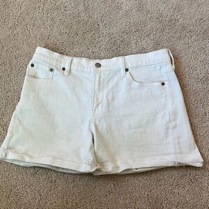 J. Crew Women’s White Rolled Cuff Cotton Denim Summer Shorts Size 27